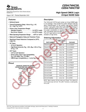 CD74HC30NSRE4 datasheet  